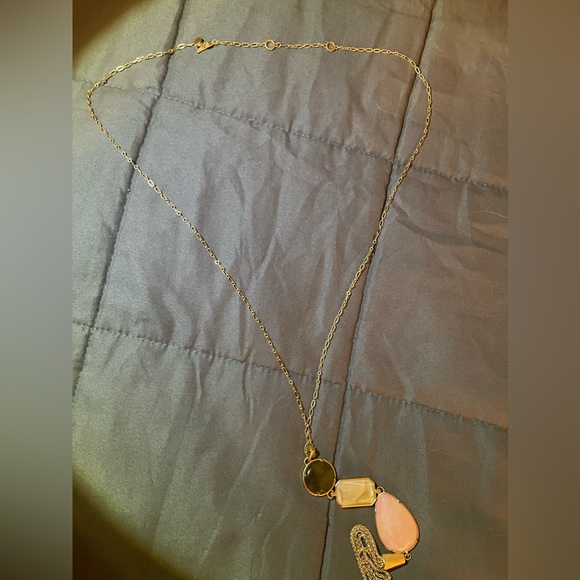 Spartan 449 Gold-tone Necklace with three stones and tassel - Picture 9 of 13